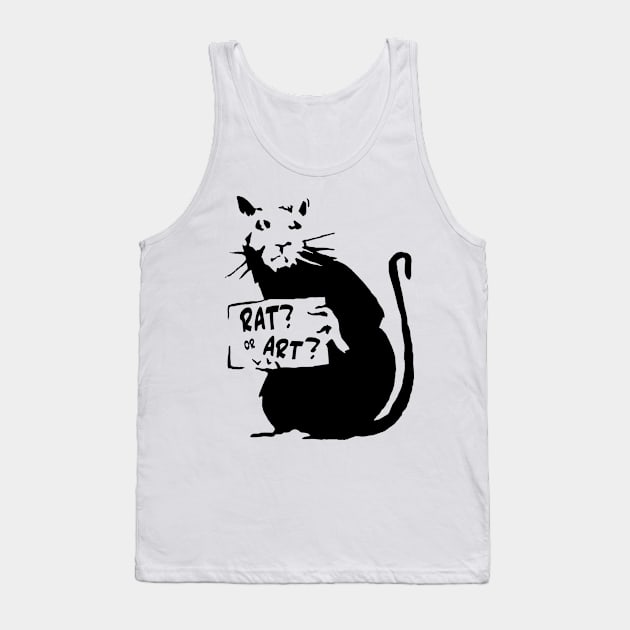 Banksy Graffiti Rat Art Stencil Tank Top by Closeddoor